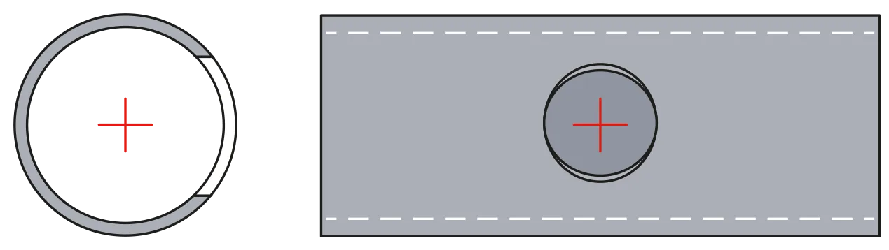 Gat haaks op buisoppervlak gesneden